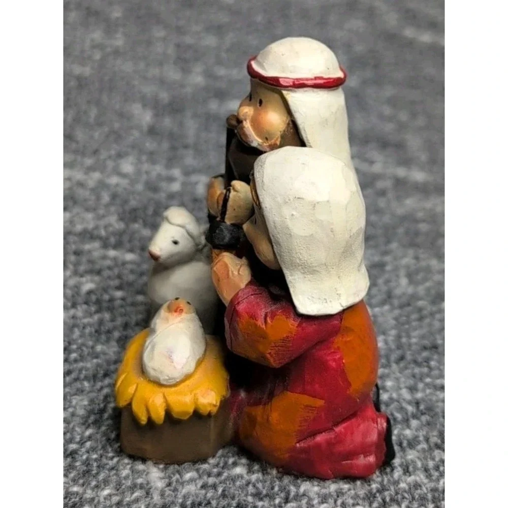 Holy‎ Family Nativity Figurine Mary Joseph Baby Jesus Resin Christmas 2.25